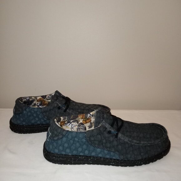 HEY DUDE MEN'S CASUAL SHOE SZ 13 GREEN/BLUE - Picture 6 of 9